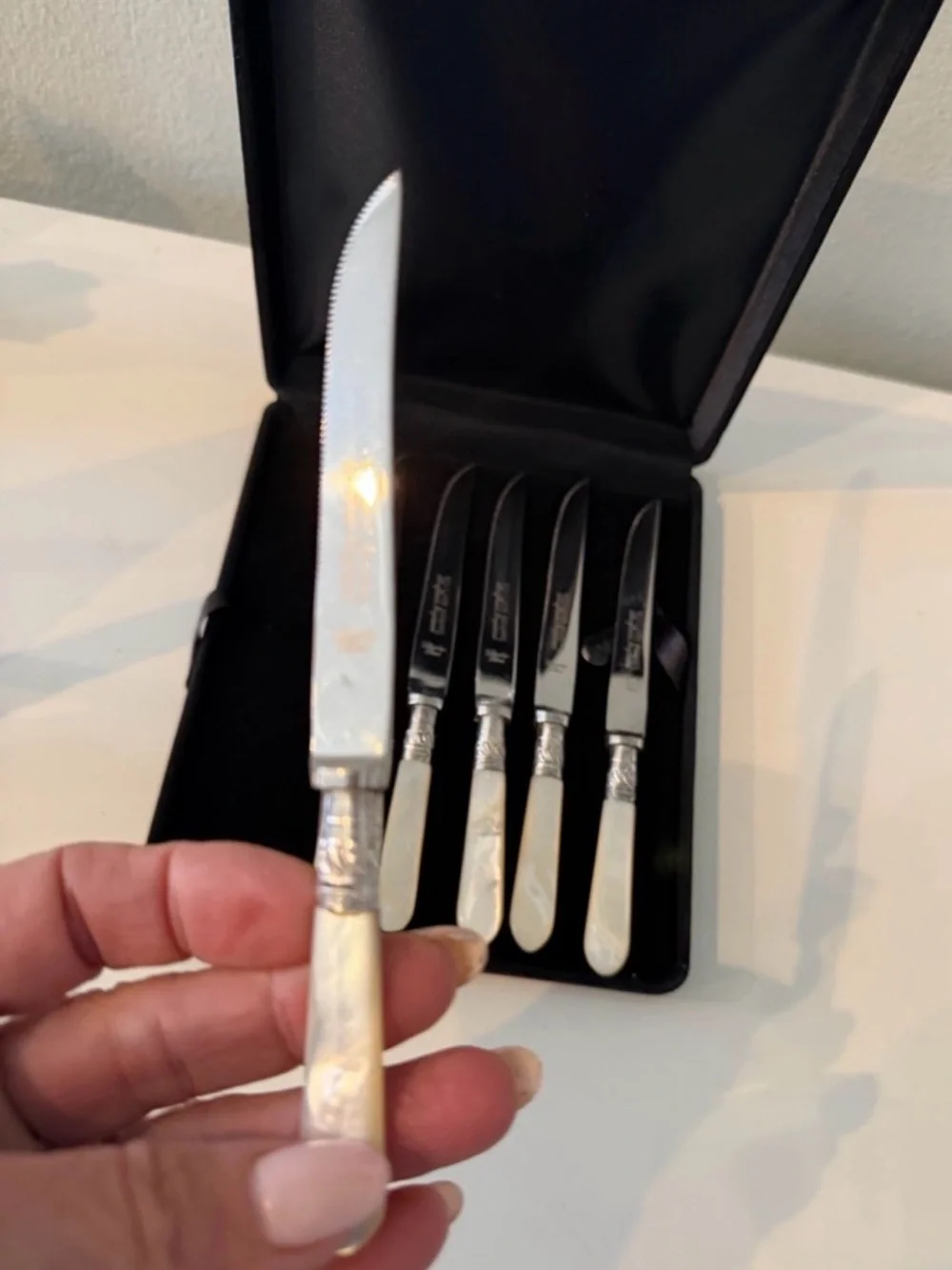 William Adam’s Sheffield England Mother-of-Pearl Handle Fruit Knife Set of 6 pcs
